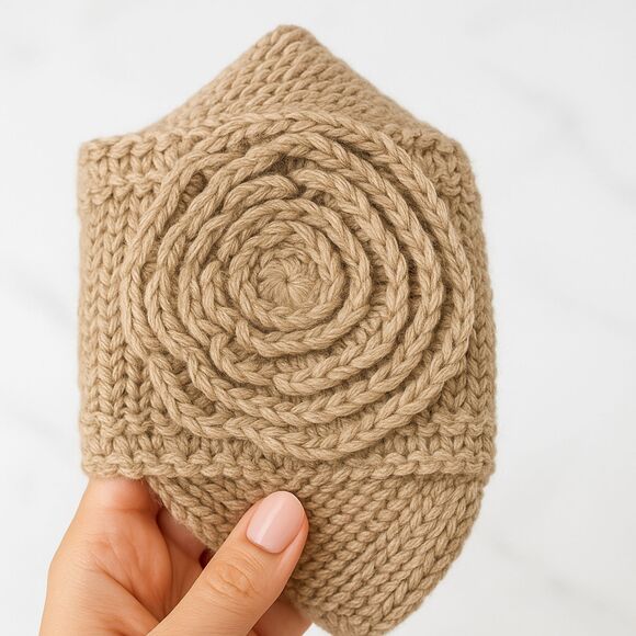 J.Crew Wool Acrylic Knit Headband Beige Flower Detail Ear Warmer One Size - Picture 3 of 10